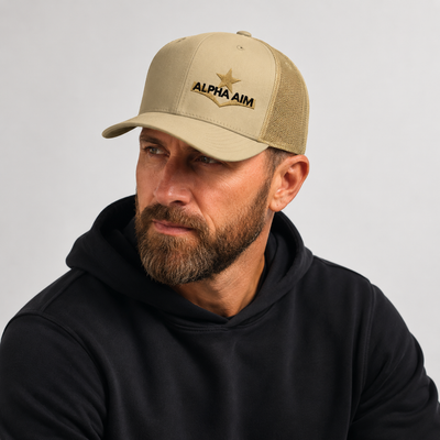 Alpha Aim „Khaki Command Star“ Trucker Cap