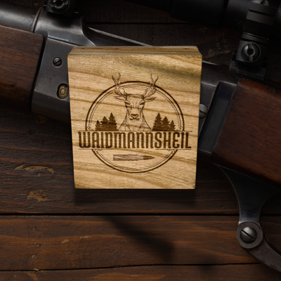 Alpha Aim Munitionsbox aus Kirschholz – Waidmannsheil