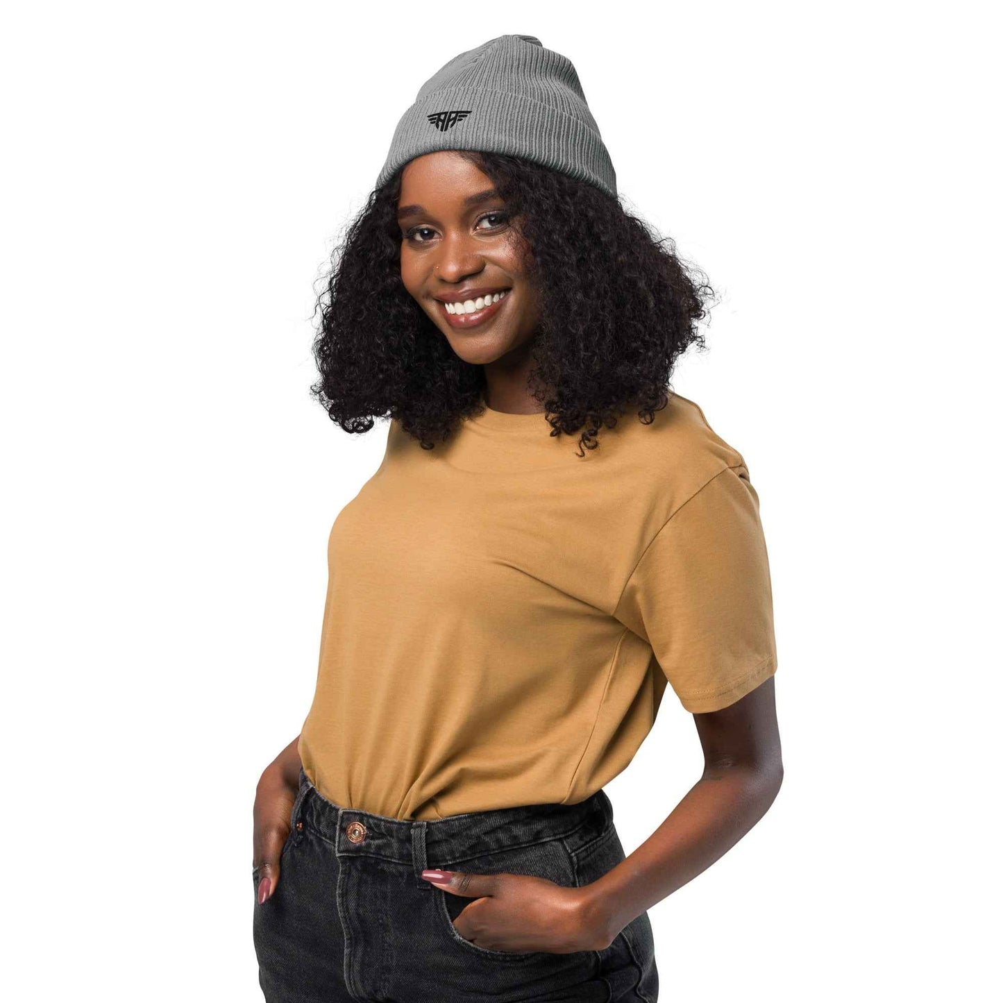 Gerippte Bio-Beanie