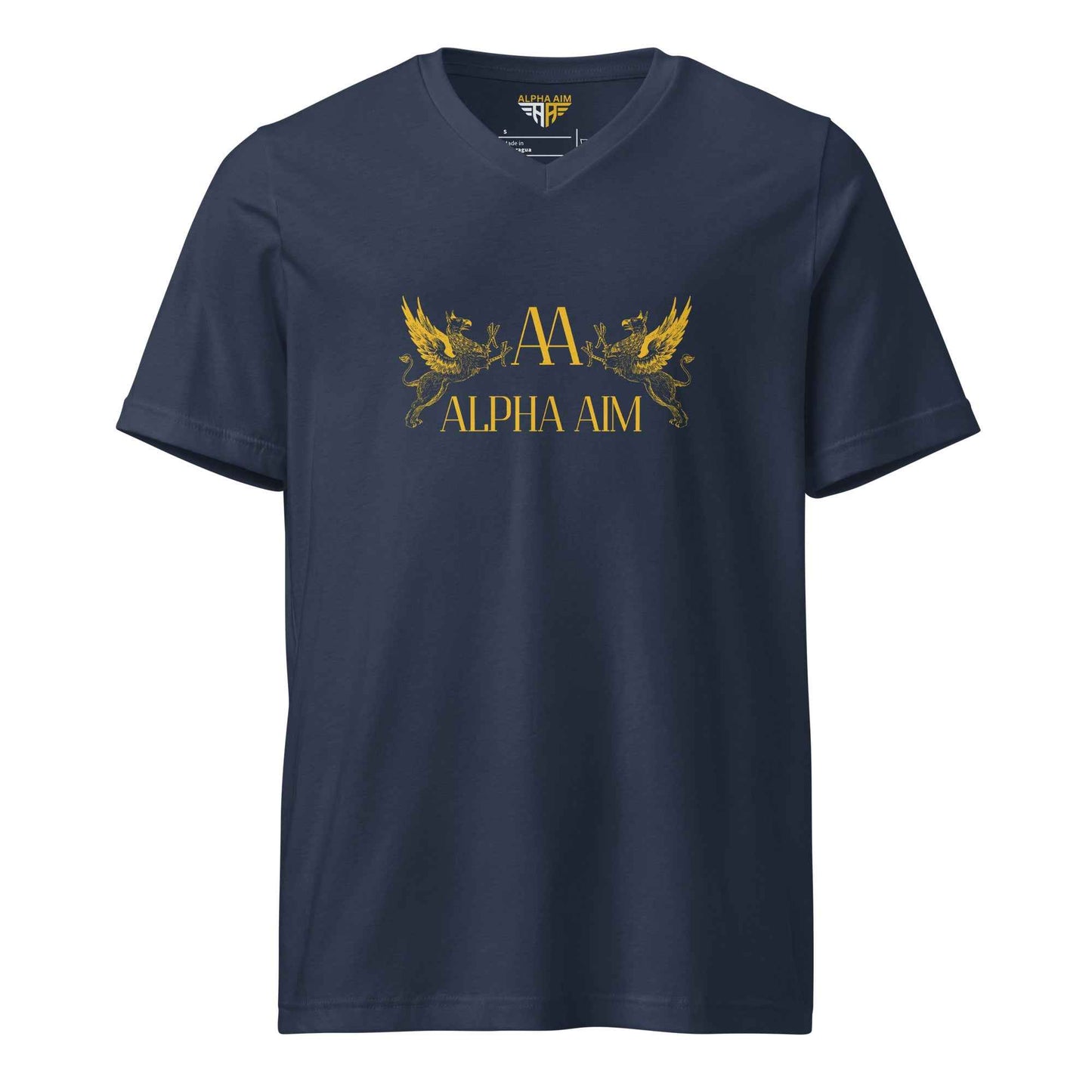 Kurzärmeliges Unisex-T-Shirt mit V-Ausschnitt