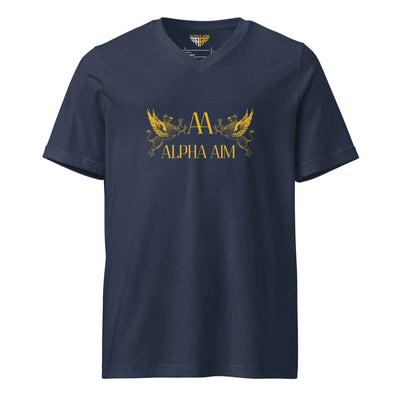 Kurzärmeliges Unisex-T-Shirt mit V-Ausschnitt